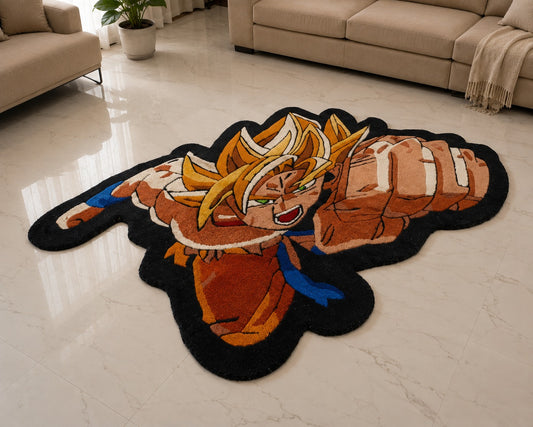 Handmade Super Saiyan Goku Tufted Rug - DBZ