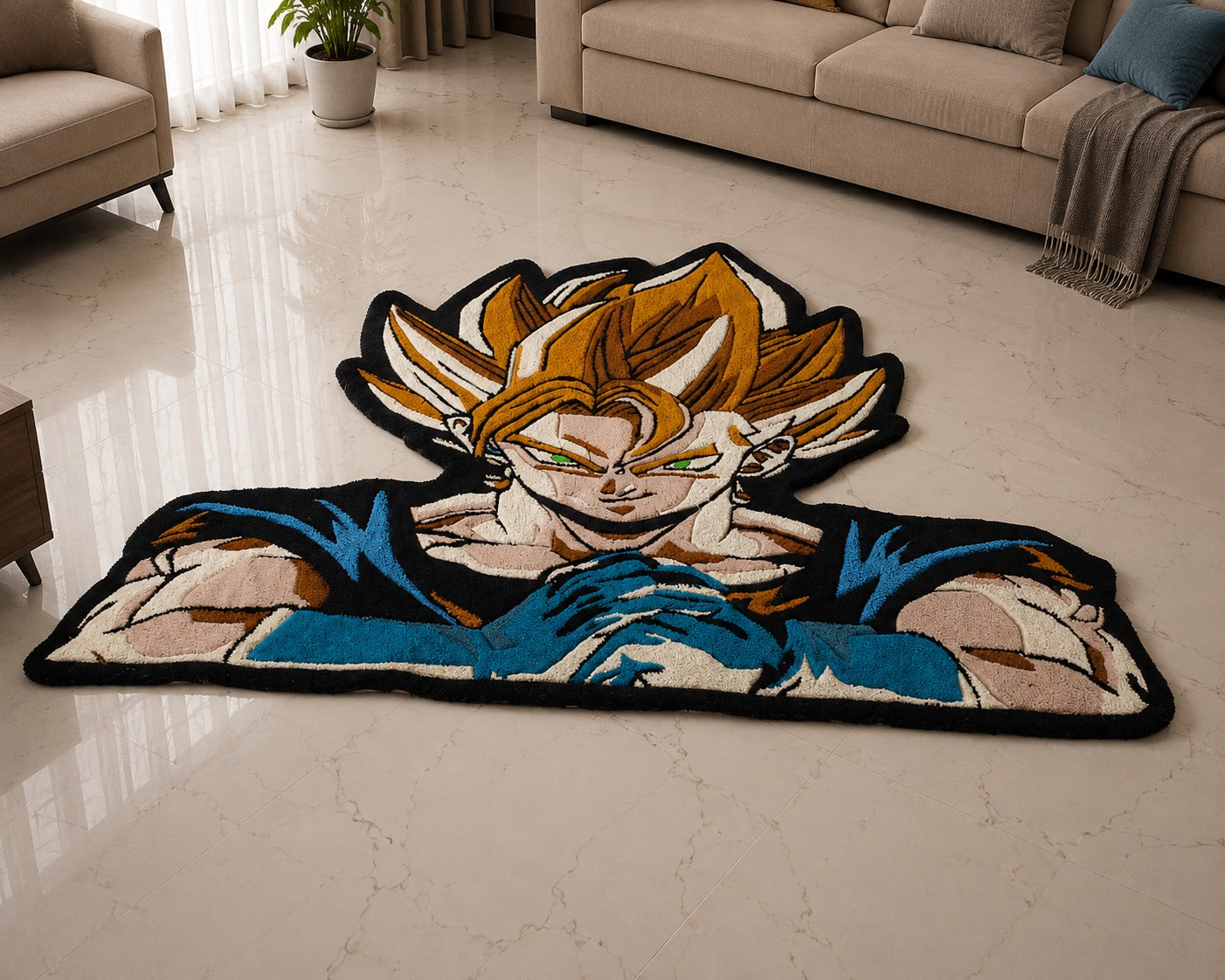 Handmade Super Saiyan Gogeta Tufted Rug - DBZ