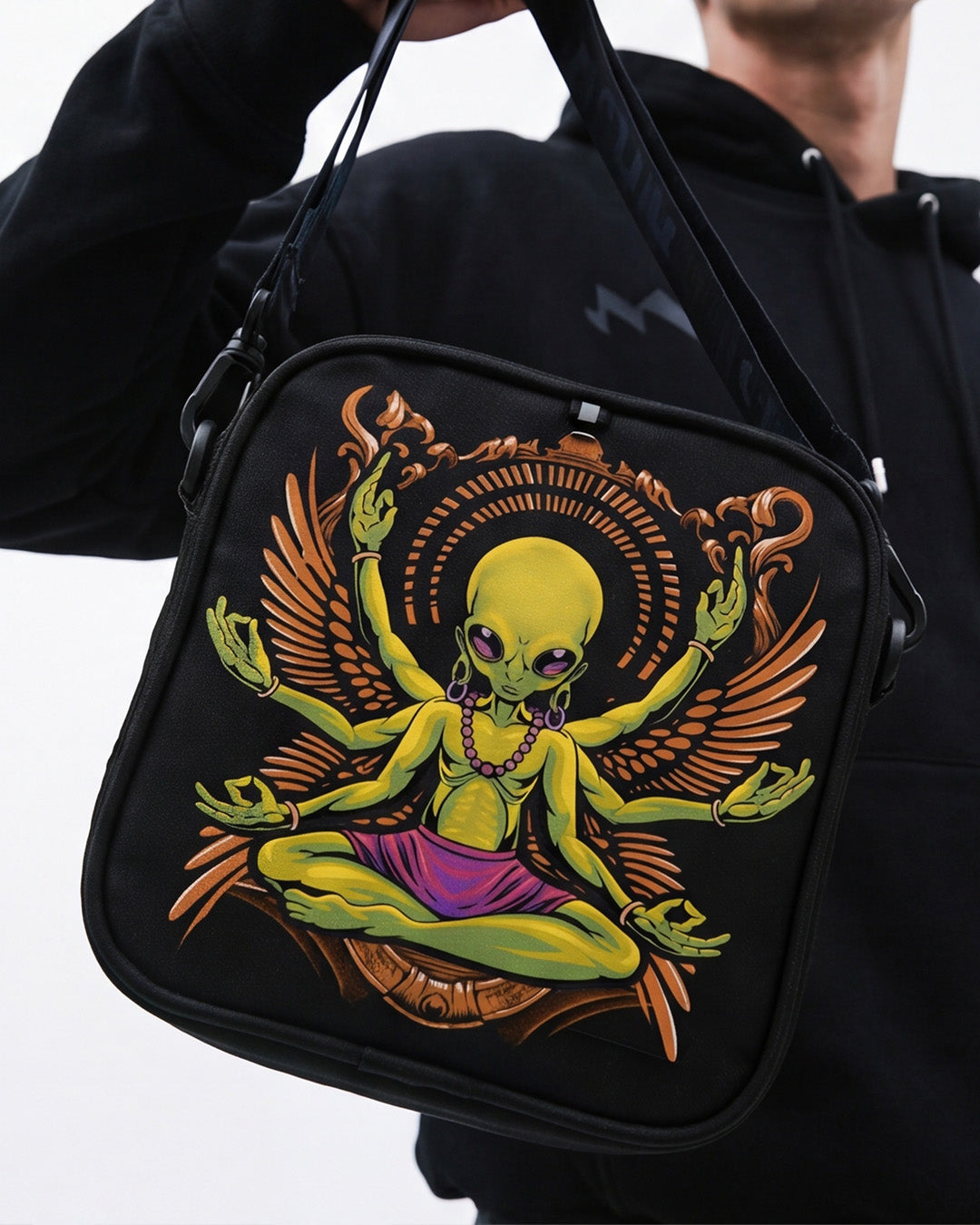 alien meditation sling bag