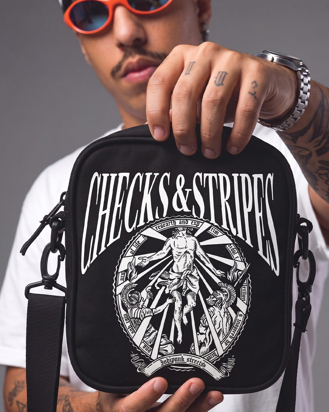 Checks & stripes Fanny pack