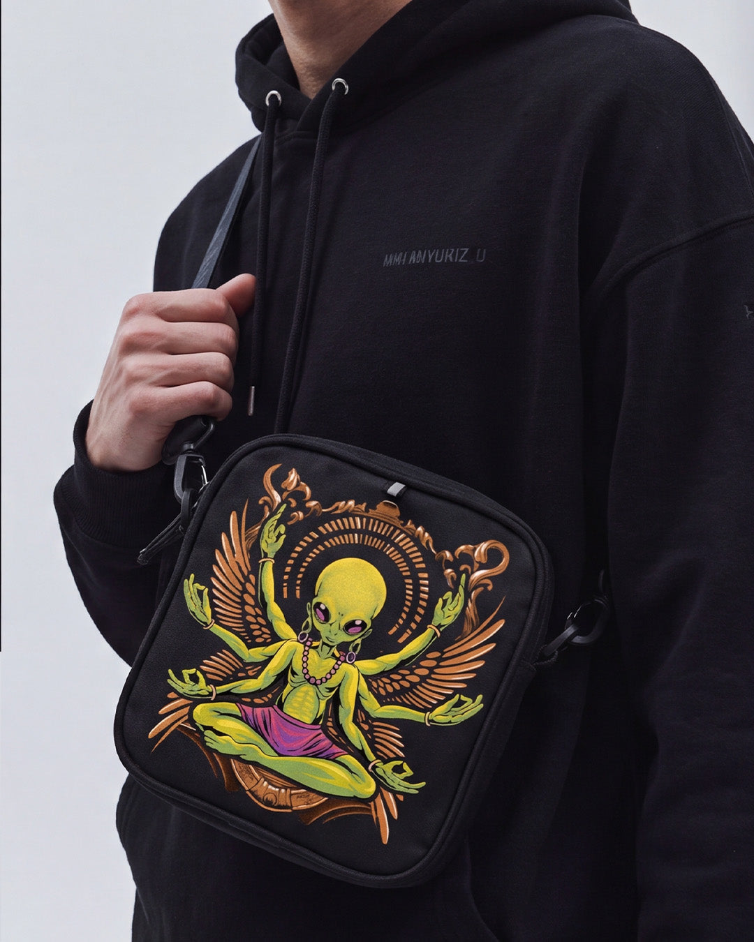 alien meditation sling bag