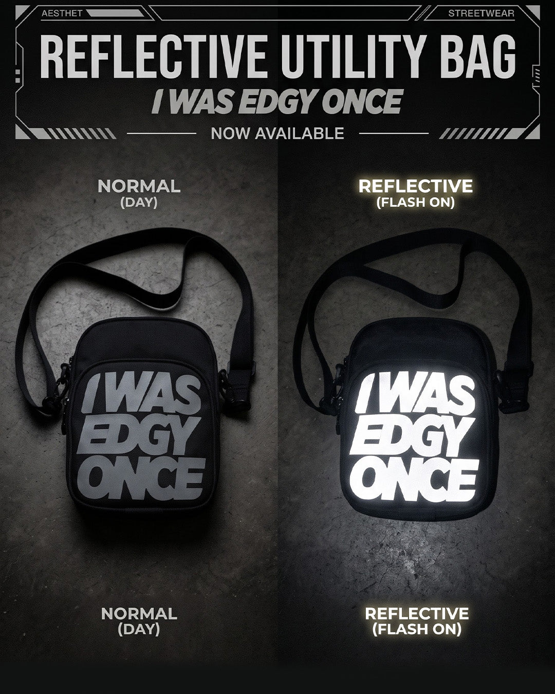 Edgy once Reflective sling bag Pro